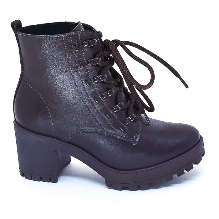 Bota Coturno Ramarim Salto Grosso Tratorado Marrom