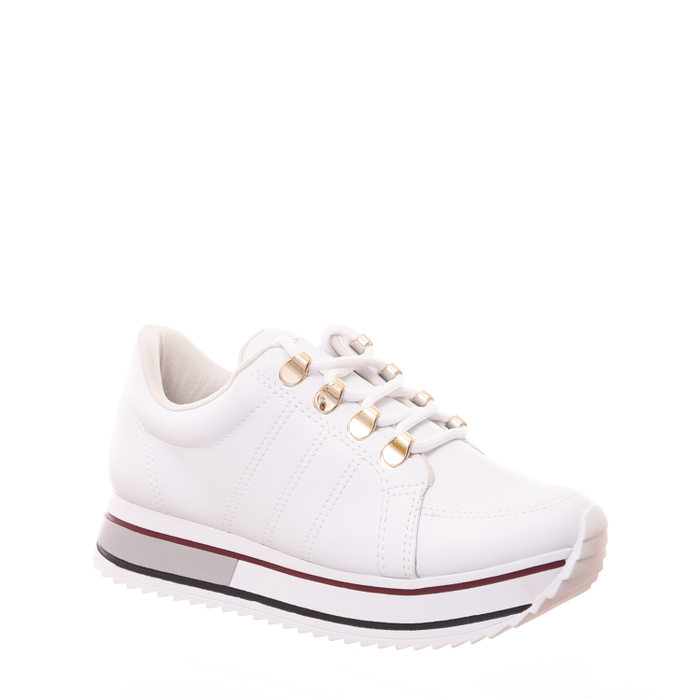 Tênis Jogger Ramarim Flatform Tratorado Detalhe Metal Branco