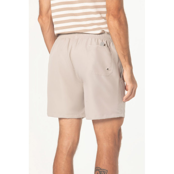 Short Banho Dlz Poliéster  Cós Elástico com Amarração Liso Aplicação Logo Bolso Embutido Palha