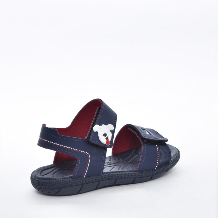 Sandália Papete Klin Anatômico Fechamento Dois Velcro Detalhe Dog Azul Marinho