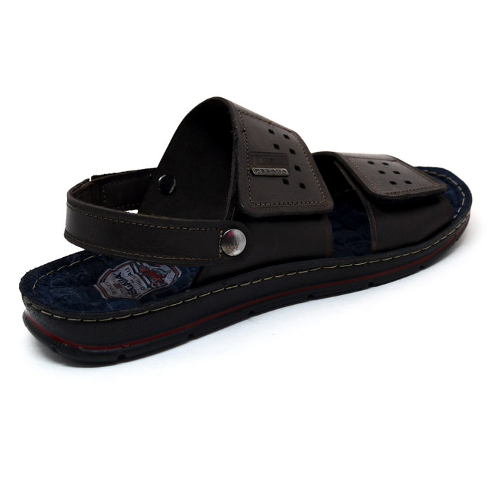 Sandália Papete Pegada Dois Velcro Fechamento Elástico Marrom