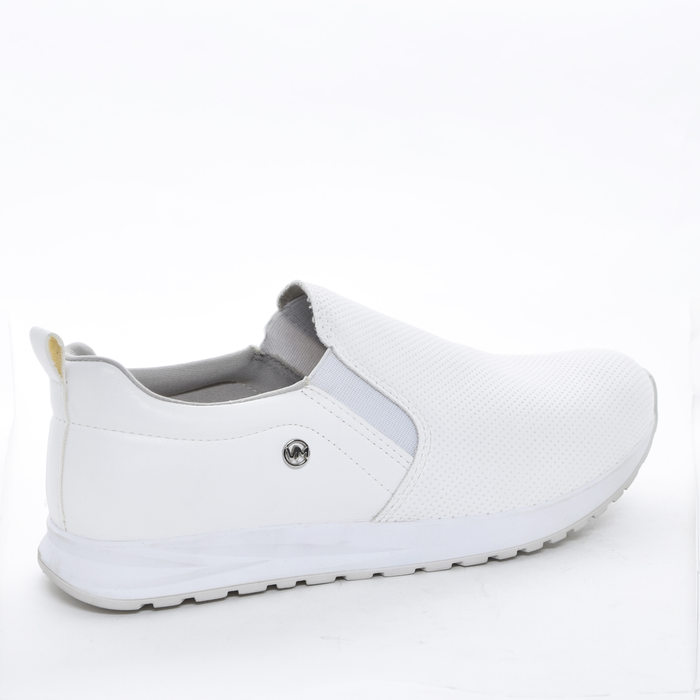 Tênis Slip-On Via Marte Microperfuros Lateral com Elástico Solado Jogger Branco