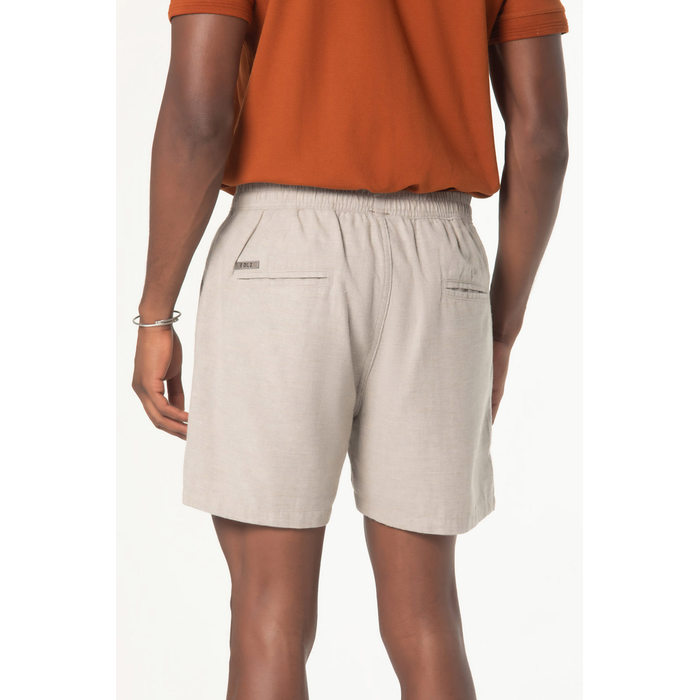 Short Dlz Algodão Cós Elástico com Amarração Bolso Faca Aplicação Logo Cinza Mescla