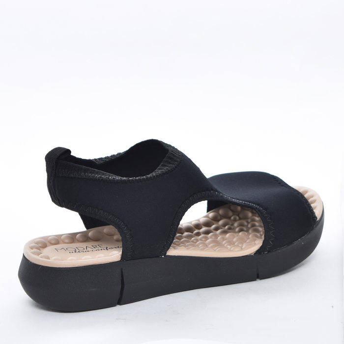 Sandália Modare Ultra Conforto Palmilha Massageadora Cabedal Elástico Aplicação Logo Preto