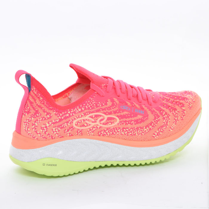 Tênis Slip-On Olympikus Jogger Barra Tecnologia Hypersox Trabalhado Solado Evasense Laranja e Rosa N