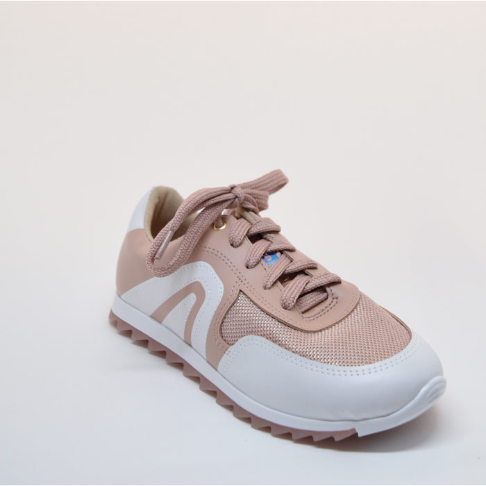 Tênis Moleca Solado Tratorado Palmilha Flow Rosê e Branco