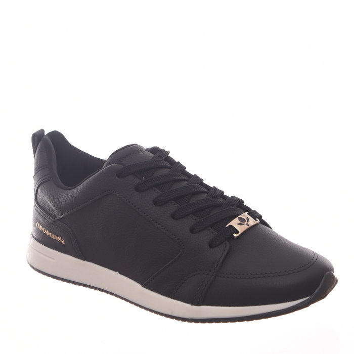 Tênis Cravo & Canela Jogger Couro Preto