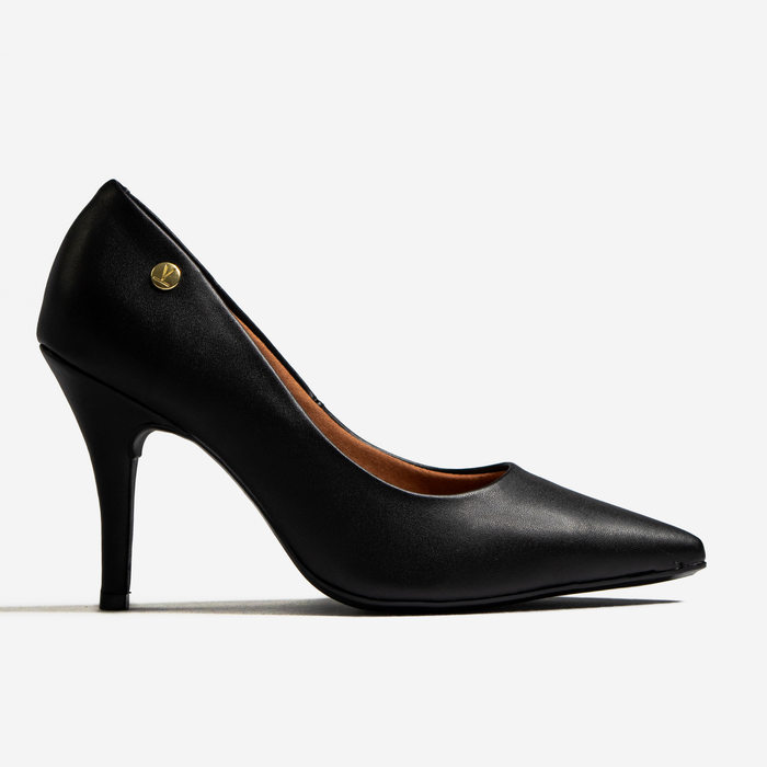 Sapato Scarpin Vizzano Liso Bico Salto Fino Alto Preto