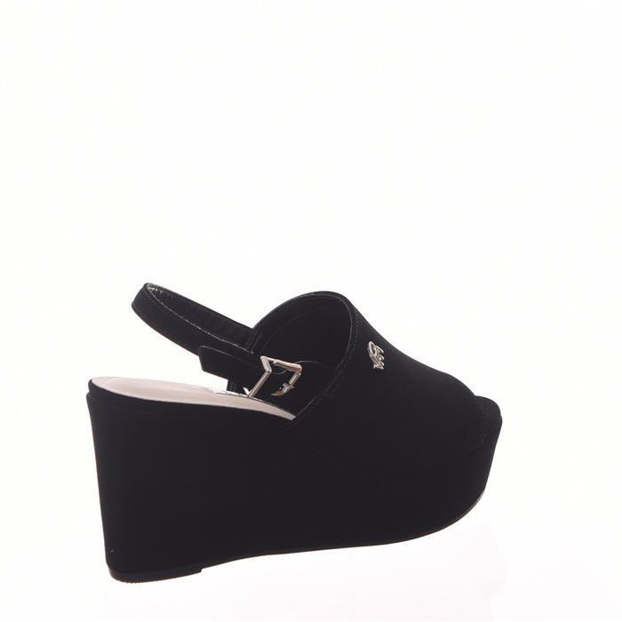 Sandália Via Marte Plataforma Nobuck Preta