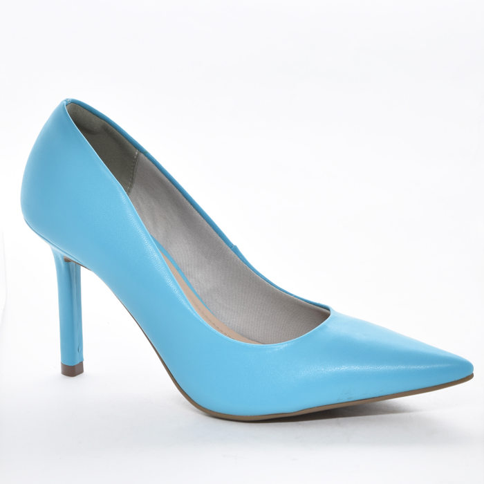 Sapato Scarpin Via Marte Salto Fino Médio Azul Turquesa