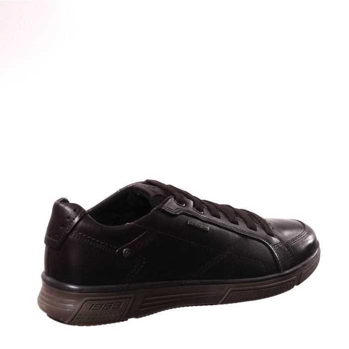 Sapatênis Pegada com Amortech Cadarço Elástico Couro Marrom