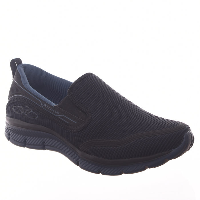 Tênis Slip-On Olympikus Wellness Palmilha Feetpad Preto e Azul Marinho