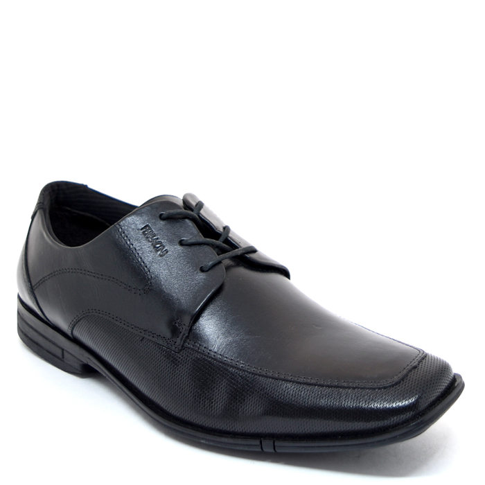 SAPATO FERRACINI 24H BRISTOL MICROPERFUROS FECHAMENTO COM CADARÇO COURO PRETO 