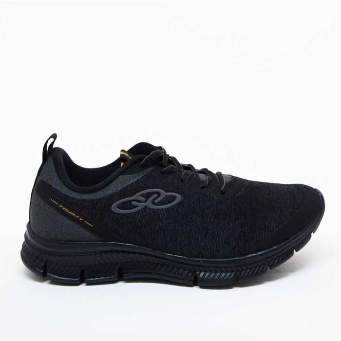 TÊNIS OLYMPIKUS FOURTY MESH PALMILHA FEETPAD APLICAÇÃO LOGO PRETO MESCLA