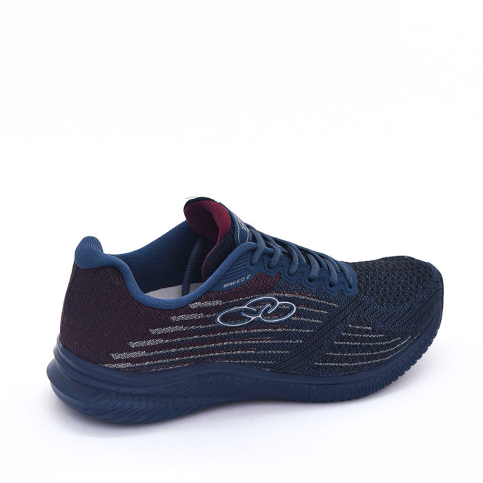 Tênis Olympikus Breed 2 Mesh Aplicação Logo Azul Marinho e Bordô
