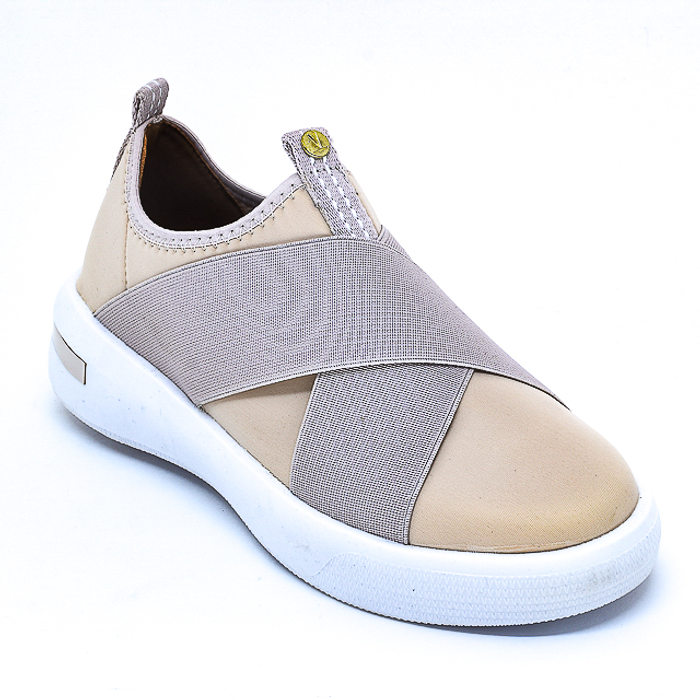 Tênis Slip-on Vizzano X com Elástico Nude e Rosê