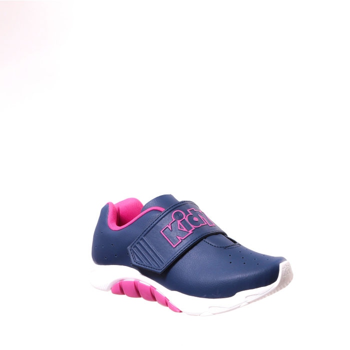 Tênis Kidy Mais Respi-Tec com Velcro Detalhe Microperfuros Azul Marinho e Rosa