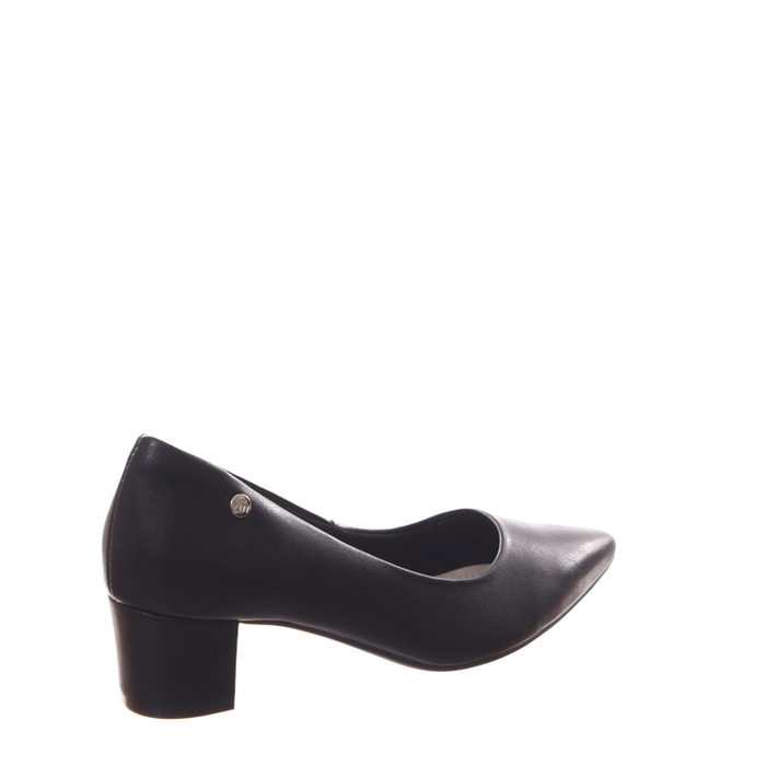 Sapato Scarpin Via Marte Salto Grosso Bico Fino Preto