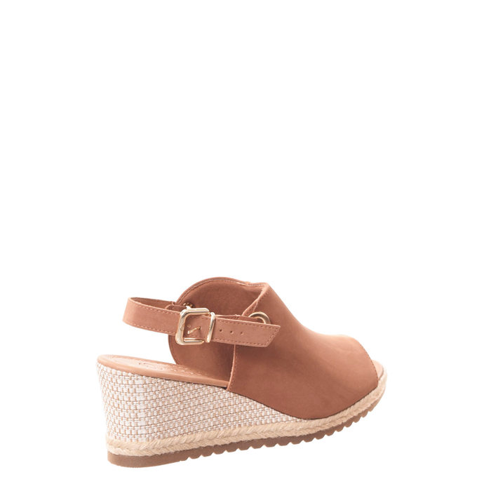 Sandália Abotinada Bebecê Nobuck Espadrille Caramelo