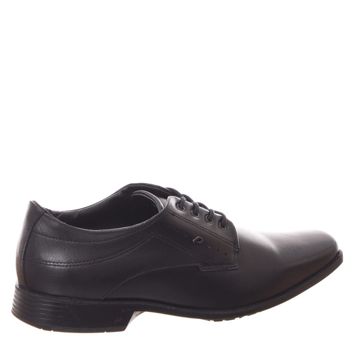 Sapato Pegada com Cadarço e Amortecedor Couro Preto