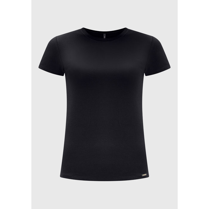 Blusa Lunender Algodão Elastano Manga Curta Básica Preto