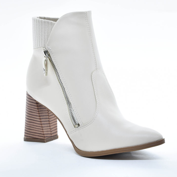 Bota Mississipi Cano Curto Bico Fino com Recortes Detalhe Malha Brilhosa Lateral Abertura Salto Médi