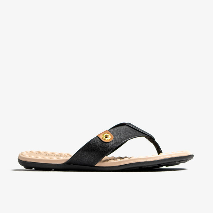 Rasteira Modare Ultra Conforto Palmilha Massageadora Tira Detalhe Metal Logo Preto