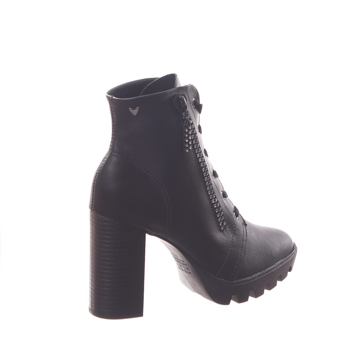 Bota Coturno Mississipi Salto Grosso Solado Tratorado Aplicação Strass Preta