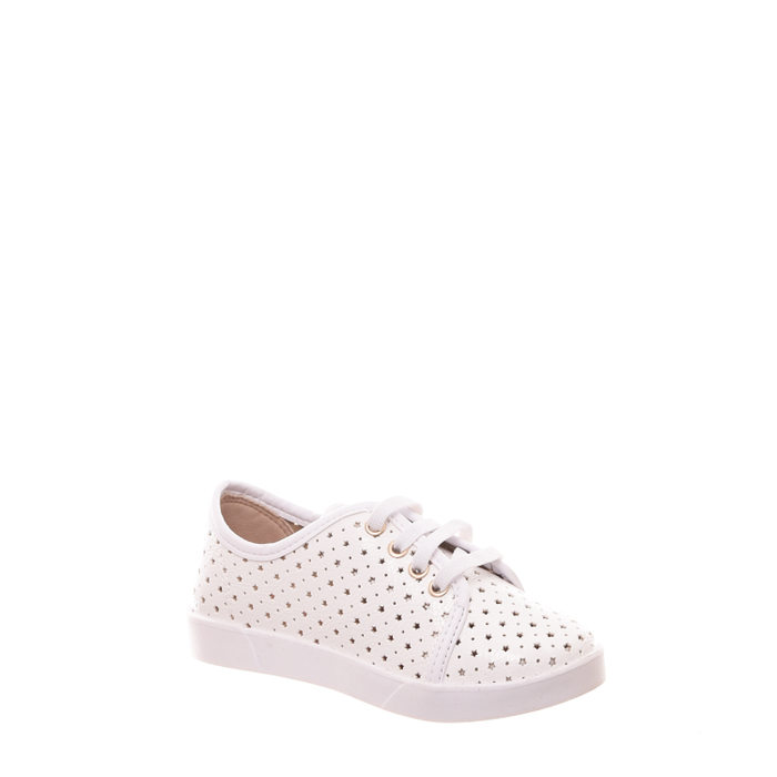 Tênis Molekinha Microperfuros Estrela Cadarço Elástico Verniz Branco