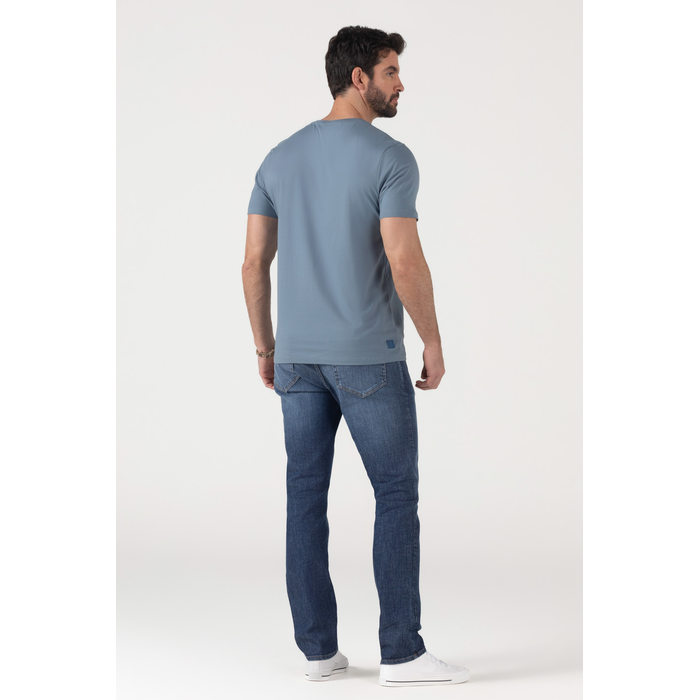 Camiseta Dlz Regular Algodão Manga Curta Estampa Escrita Aplicação Logo Azul