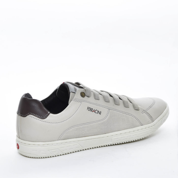Sapatênis Slip-On Ferracini 24 Couro Cadarço Elástico Bege