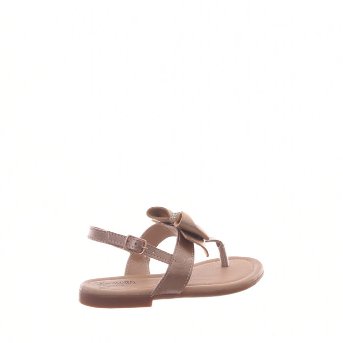 Sandália Rasteira Klin Anatômica com Laço Aplicação Strass Ouro Rosado