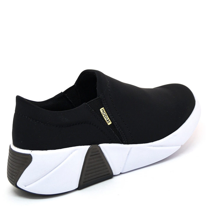 Tênis Modare Ultra Conforto Lycra Solado Branco Preto
