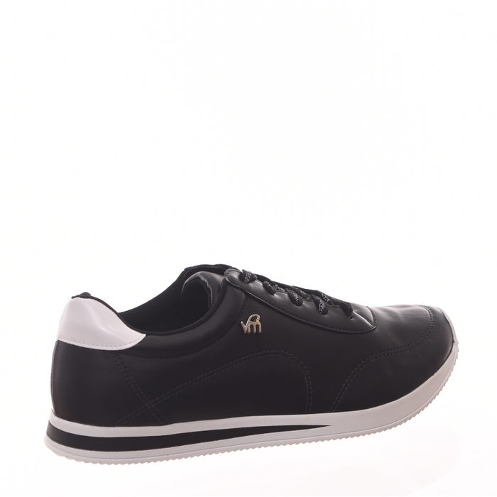 Tênis Jogger Via Marte Cadarço com Escrita Preto e Branco