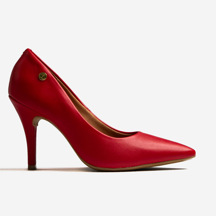 Sapato Scarpin Vizzano Liso Bico Salto Fino Alto Vermelho