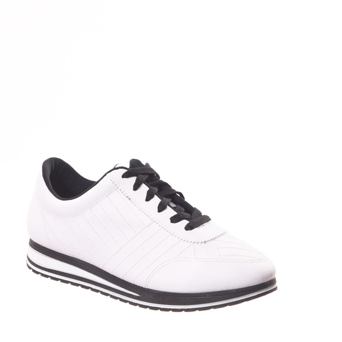 Tênis Jogger Ramarim Detalhe Costura Branco e Preto