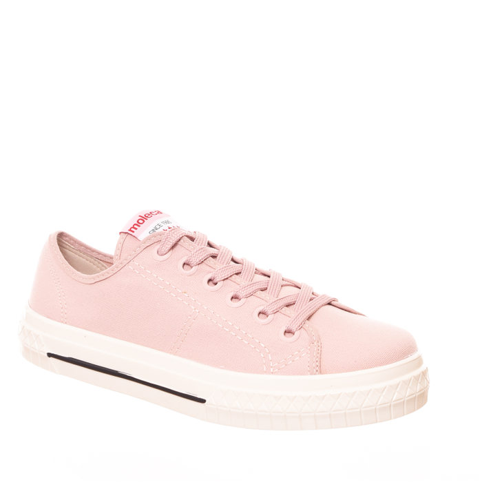 Tênis Moleca Sola Alta Lona Rosa
