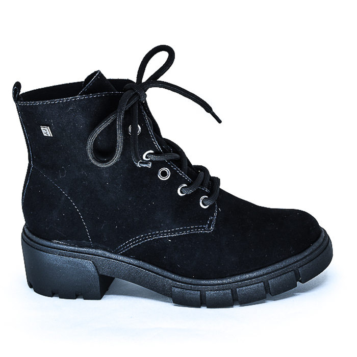 Bota Coturno Ramarim Camurça Salto Grosso Tratorado Preto