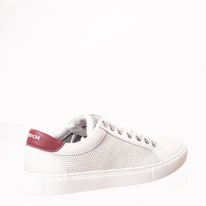 Sapatênis Ferracini Couro Mobi Detalhe Microperfuros Branco