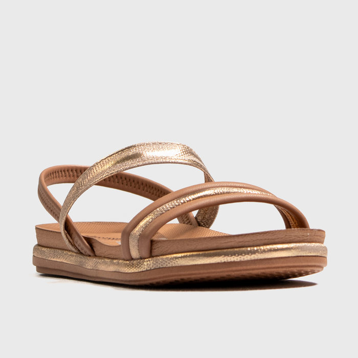 Sandália Papete Mississipi Tira Lateral Brilho Posterior Elástico Rosé