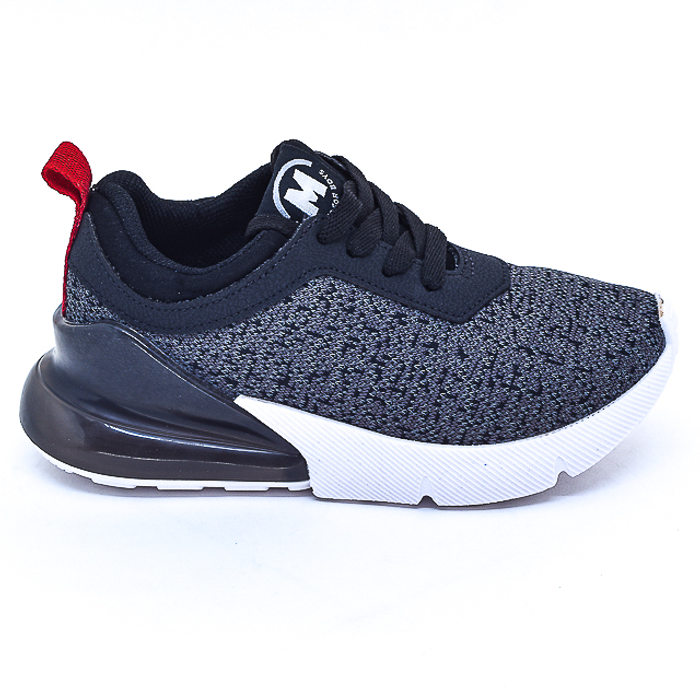 Tênis Molekinho Solado com Gel Grafite Mescla e Preto