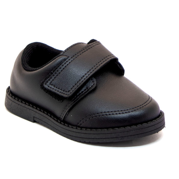 Sapato Molekinho Social com Velcro Detalhe Costura Preto