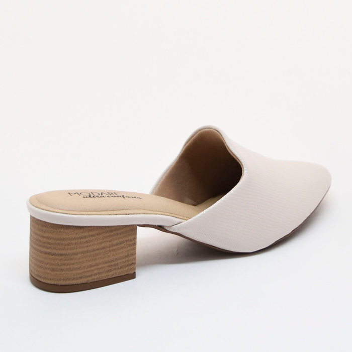 TAMANCO MODARE BICO FINO DETALHE MINI CROCO SALTO GROSSO BEGE