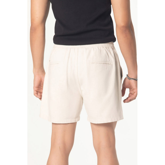 Short Dlz Algodão Viscose Linho Cós Elástico com Amarração Bolso Faca Off White