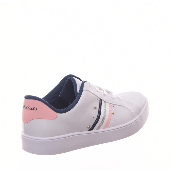 Tênis Pink Cats Cadarço Furta Cor Listra Lateral Branco