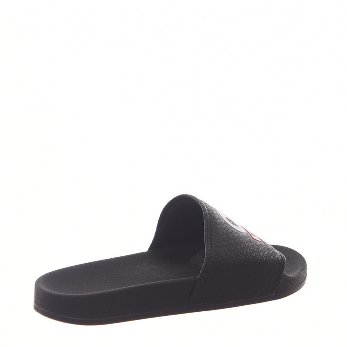 Chinelo Slide Qix Estampa Logo Preto e Branco