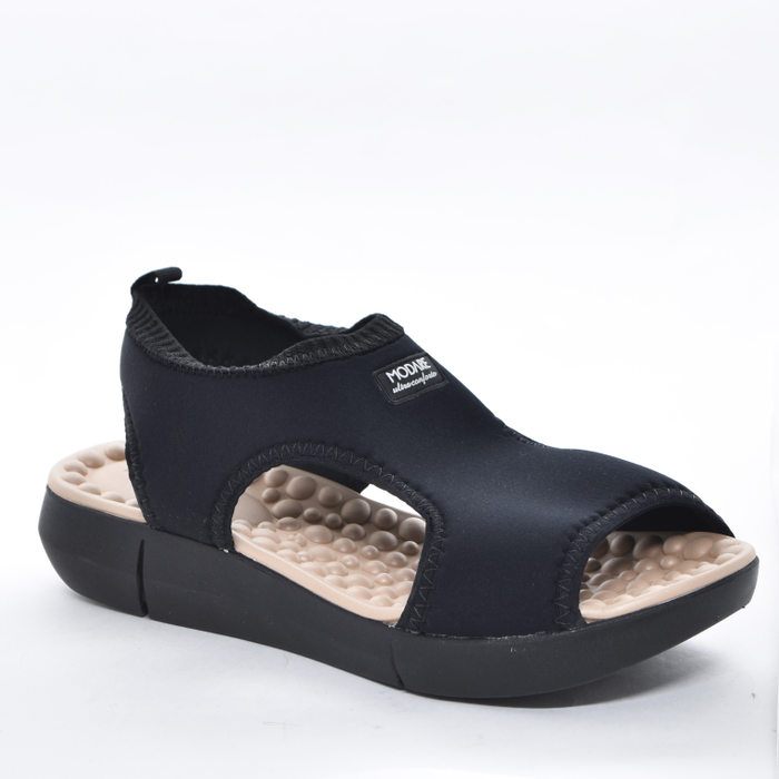 Sandália Modare Ultra Conforto Palmilha Massageadora Cabedal Elástico Aplicação Logo Preto