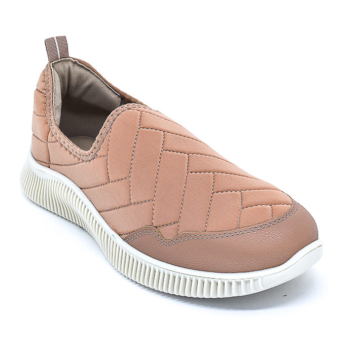 Tênis Slip-on Modare Ultra Conforto Matelassê com Recortes Corino Solado Trabalhado Nude