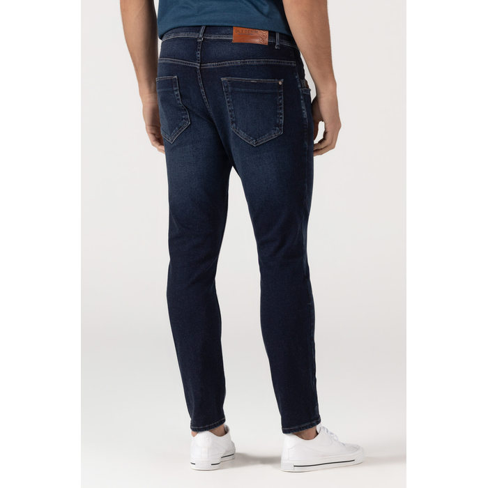 Calça Jeans Dlz Algodão Elastano Skinny Cropped com Bolso Azul Escuro
