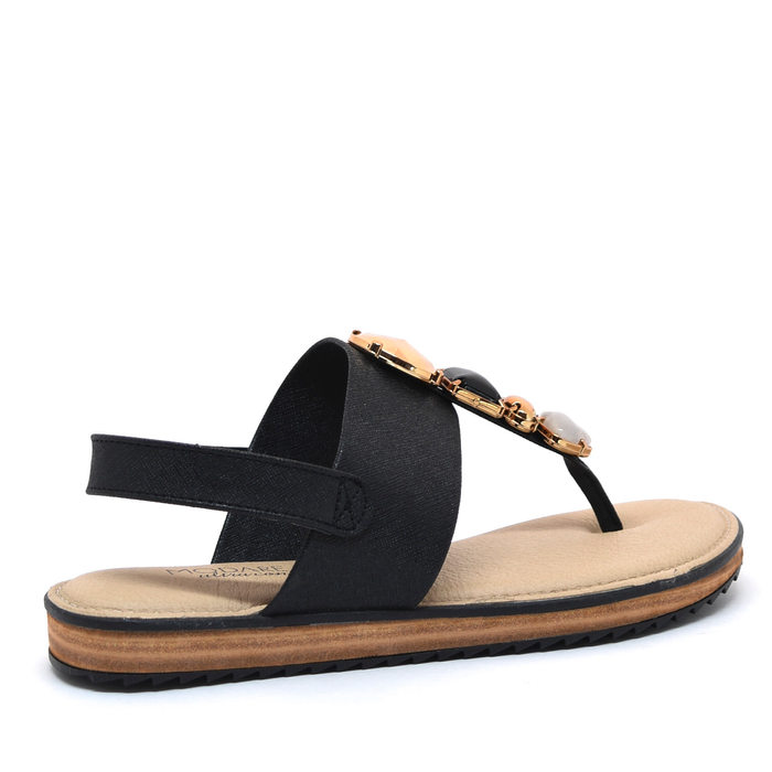 SANDÁLIA RASTEIRA MODARE FECHADA CALCANHAR ABERTO ULTRA CONFORTO COM PREDARIA PRETO